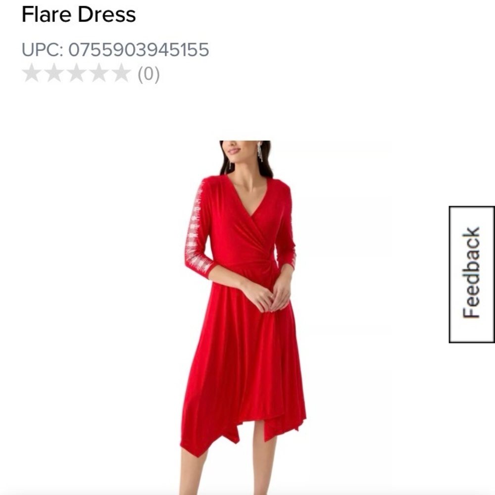 Perceptions Red Long Sleeve Dress with Sequin Detail